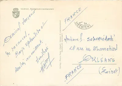 Vaduz — Liechtenstein — Foto Peter Ospelt, Schaan (F. Liechtenstein) — Numer serii nie widoczny — Rewers