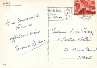 Vaduz — Liechtenstein — Foto P. Ospelt, n°1012 — Verso