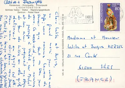 Vaduz — Krajina Liechtensteinu — Verlag Hubert Gassner, nr 40 — Rewers