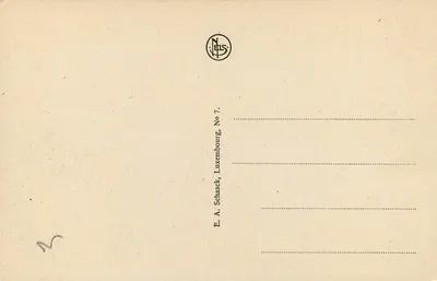 Gorge do Lobo - Pequena Suíça Luxemburguesa — vista sobre Echternach, editor E. A. Schaaack, No 7 — Verso