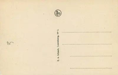 Echternach - Pequena Suíça luxemburguesa — Pavilhão de Troosknepchen — E.A. Schaack, Luxemburgo, No 2 — Verso