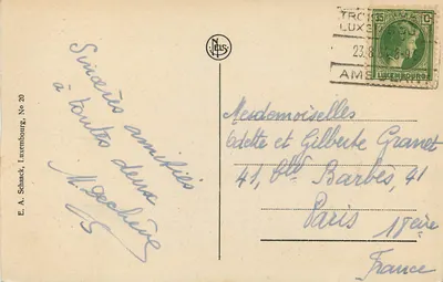 Vianden — As Ruínas — E. A. Schnack, No 20 — Verso