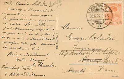 Luxemburgo — Palácio Granducal — Editor A. Théreto, n° 6 — Verso