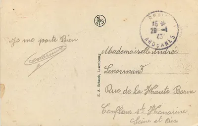 Luxemburgo — Ponte Adolphe — editor NELIS, número de série não visível — Verso