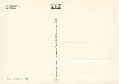 Larochelette — O Castelo — mpk, No. 705 — Verso