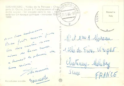 Igreja de São Quirino da Vale da Pétrousse — Luxemburgo — editor G.D. n°40 — Verso