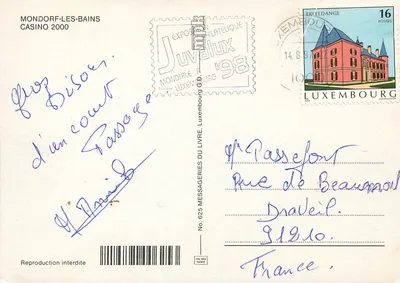 Mondorf-les-Bains — Kasyno 2000 — wydawca Mondiale Luxembourgeoise — Rewers