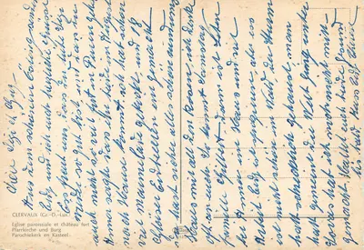Clervaux — Parafia i zamkowy zamek — wydawca 'Clerfors' nr 1012/7 — Rewers