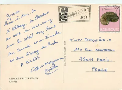 Abadia de Clervaux — Luxemburgo — impressa em Lyon — Verso