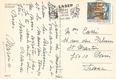 Clervaux — panorama — Edit. Thill, S.A. n° 601/4 — Verso