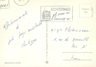 Echternach — Grüss aus Echternach — Messageries Paul Kraus, Nr 283 — Rewers