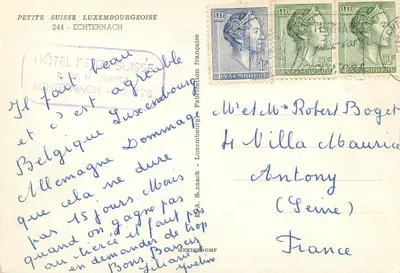 Echternach — vista panorâmica e monumentos — Petite Suisse Luxembourgeoise — Verso