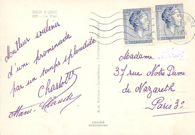 Esch-sur-Sûre — Ansicht des Brücke und Schlosses — IRIS — Rückseite