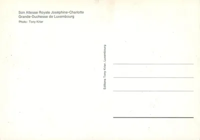 Ihre königliche Hoheit Joséphine-Charlotte — Großherzogin von Luxemburg — Éditions Tony Krier, Luxemburg — Rückseite