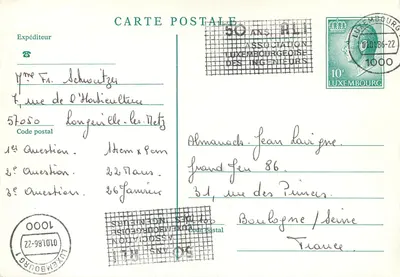 Associação Luxemburguesa dos Engenheiros — 50 anos HLI — expedida do Luxemburgo