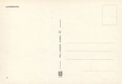 Ponte Adolphe — Palácio Granducal — Catedral — Rádio Luxemburgo — editor Lander-Eupen — Verso
