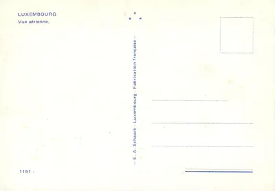 Luxemburgo — Vista aérea — E. A. Schaack, n° 1151 — Verso