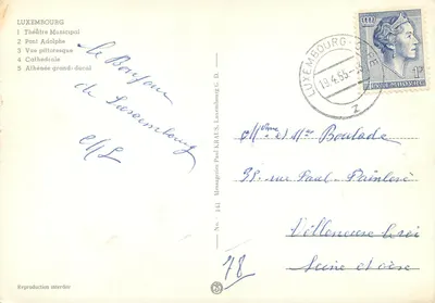 Luxemburgo — vista panorâmica — Messageries Paul Kraus, n° 141 — Verso