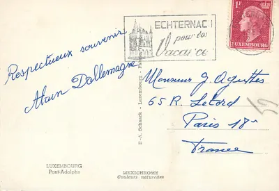 Most Adolphe — Luksemburg — wydawca E.-A. Schraack, nr seryjny nie widoczny — Rewers