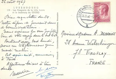 Luxemburg — Zamek górny i dzielnica GRUND — Wydawca IRIS — Rewers