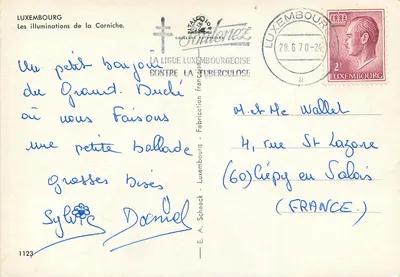 Luxembourg — oświetlenie Corniche — E. A. Schaeck — Rewers