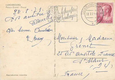 Palazzo Granducale — Lussemburgo — Messageries Paul Knaus, n. 75 — Verso