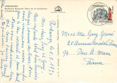 Luxembourg — Boulevard Roosevelt i Katedra — Wydawca: E. A. Schaack, n° 1160 — Rewers