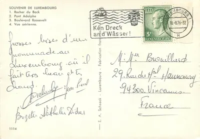 LUXEMBOURG — Souvenir de Luxembourg — E. A. Schaeck, n°1114 — Rewers