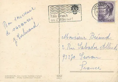 Most Grande Duchesse Charlotte — Luksemburg — Messageries Paul Kraus n°1090/21 — Rewers
