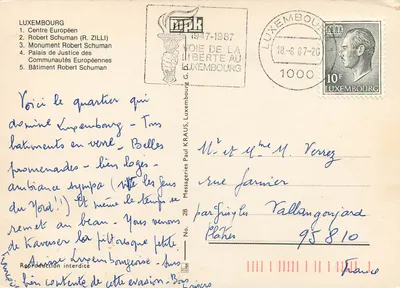 Luxemburgo — Cidade da Europa — Robert Schuman — Centro Europeu — Verso