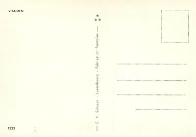 Vianden — Zamek, miasto i przepływ — E. A. Schaack, Luksemburg — Rewers