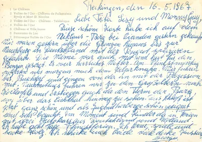 Vianden — Lembrança de Vianden — R. Louis — Verso