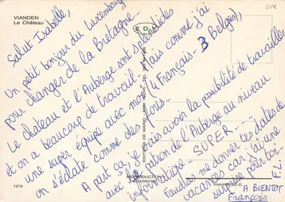 Castelo de Vianden — Luxemburgo — Edições de Mario — Verso