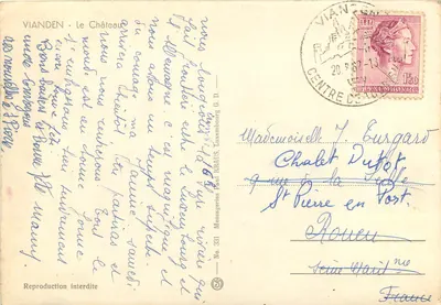 Castelo de Vianden — Ruínas Medievais — Editor Paul Kraus, n° 331 — Verso