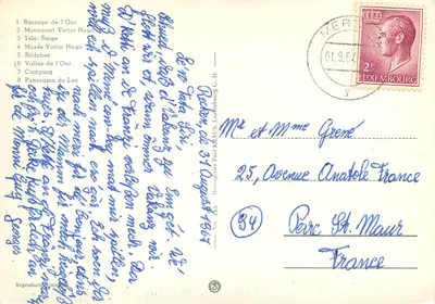 Pittoreski Vianden — widok panoramiczny i krajobrazy — wydawca Paul KRAUS, nr 84 — Rewers