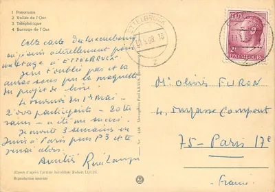 Vianden — Castelo, barragem e teleférico — R. Louis, n° 446 — Verso