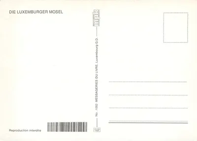 Mosela — krajobrazy, statki i winnice — DIE LUXEMBURGER MOSEL, nr 1052 — Rewers