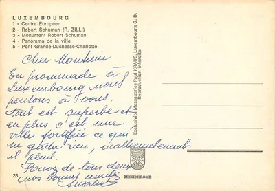 Luxemburgo — Cidade da Europa — Editor Messageries G.D. — Verso