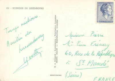 Luxemburgo — Ricordo del Luxembourg — E. A. Schack — Verso