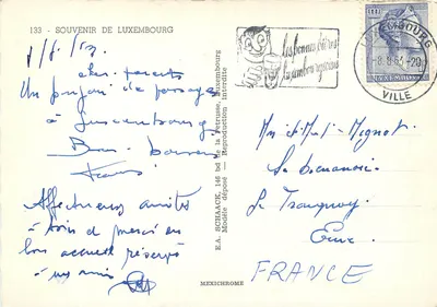 Luxembourg — Pamiątka z Luxembourg — E.A. SCHACK — Rewers