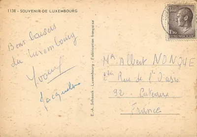 Luxemburgo — Recuerdo de Luxemburgo — E.A. Schaack — Reverso