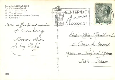 Lembrança de Luxemburgo — E. A. Schaack, n°1137 — Verso