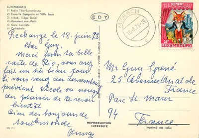 Luxemburgo — vista panorâmica — Edições de Mario S. Meuse — Verso