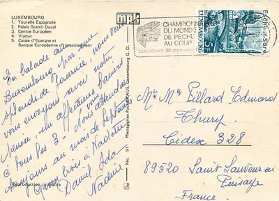 Luxemburg — widok panoramiczny — Messagériques Paulkraus G.D. nr 91 — Rewers