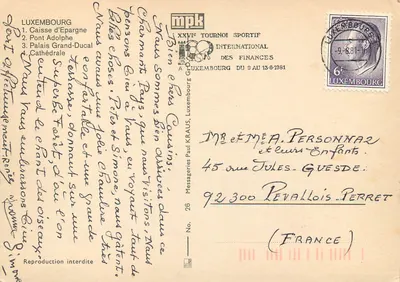 Luxembourg — widok panoramiczny — Messageries Paul Kraus, nr 26 — Rewers