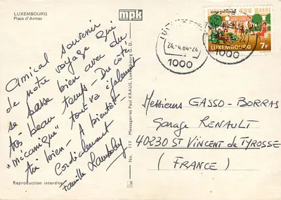 Place d'Armes — Luxembourg — éditeur R. Louis, n° 117 — Verso