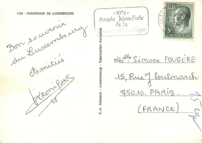 Panorama de Luxembourg — Éditeur E.A. Schaack, n° 1156 — Verso