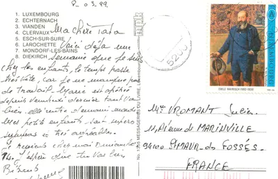 Luxemburg — Wielki Księstwo — 8 widoków panoramicznych — Wydawca Messageries du Livre, nr 1355 — Rewers
