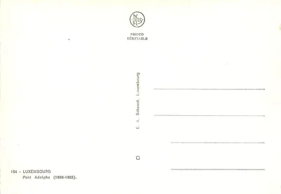 पॉंट अडोल्फ़ — लक्ज़ेमबर्ग — ई. ए. शाक, (1899-1903) — पीछे