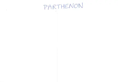 Partenon — ręczny rysunek — Karta pocztowa — Rewers